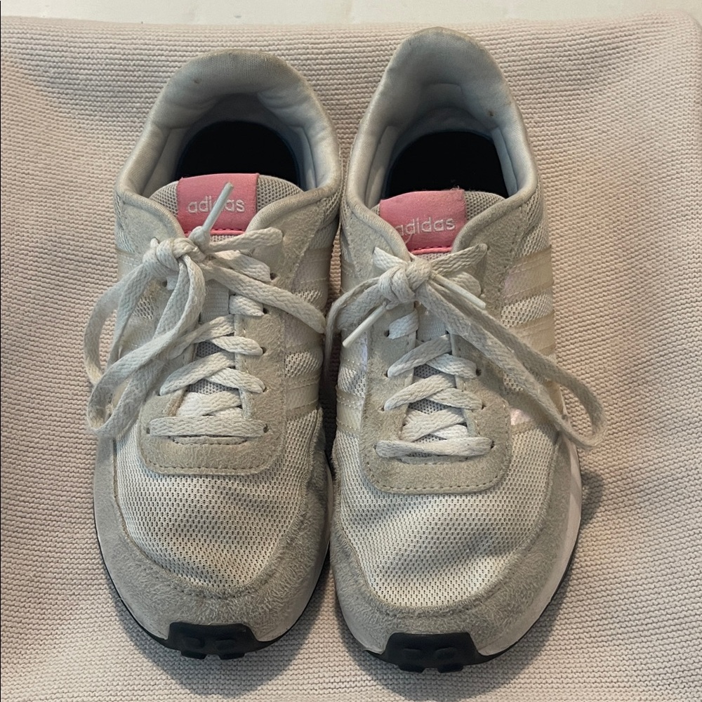 Adidas Women's Cream and Pink Sneakers